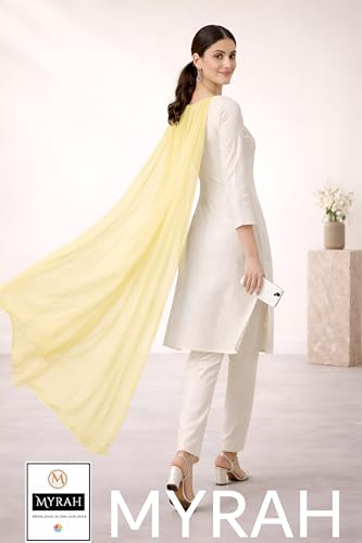 Image of MYRAH Chiffon Solid Casual Daily Use Dupatta For Women's & Girls Length - 2.50 Meter