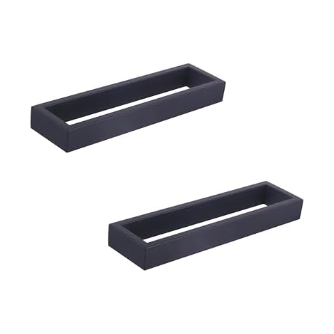 GERZWY Modern Black Towel Holder Stainless Steel Towel Ring for Bathroom Lavatory Wall Mount Contemporary Style 2 Pack Cover