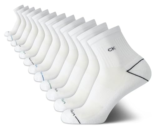 Calvin Klein Mens 12 Pack High Quarter Cut Crew Socks