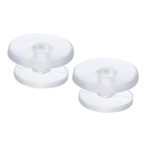 PATIKIL Plastic Button Charm, 50 Pack Backs Wristband 12 x 10mm Dia Buckle Button Accessories Shoe Charm Decoration, Clear