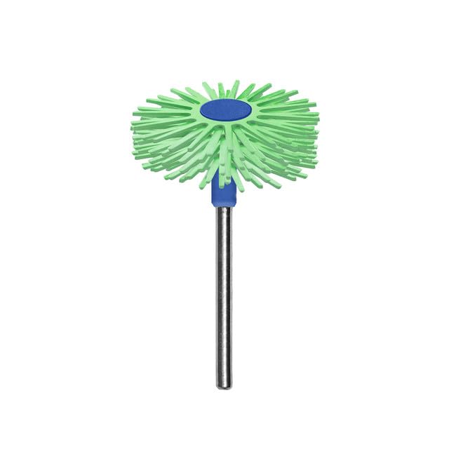 Dedeco Sunburst Radial Bristle Discs 5-Pack – 1" TS 6-Ply Mounted Discs – 3/32" Shanks – Dark Green 50 Grit (Extra-Coarse) – Aluminum Oxide (A/O) Polymer Bristles for Polishing & Finishing