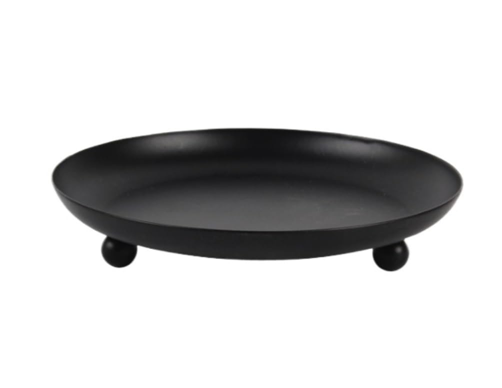 Sturdy Candle Holder Stand Black Candelabra Pillar Candle Plates Decorative Metal Candlestick Holders For Tables Centerpiece Non Topple