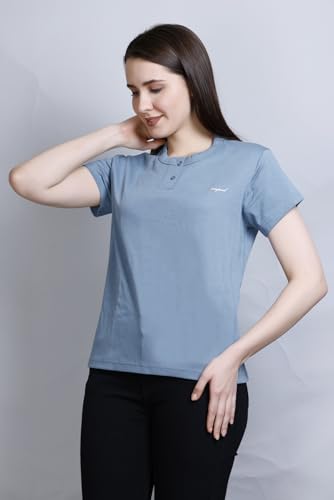 Image of CUPID Women Comfortable Cotton Round Neck Half Sleeve Casual T-Shirt, Sleep, Night, Yoga, Daily Gym n Lounge Wear Short Tee /Top for Girls