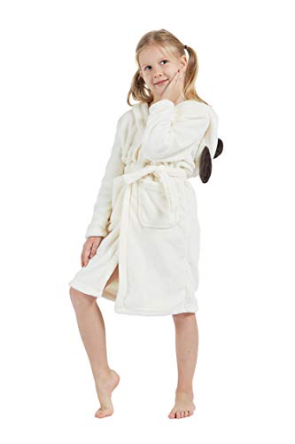 Taigood Filles Peignoir Doux Polaire Robe avec Poches, Mignon De Bande Dessinée Modèle Style, Chien Cover