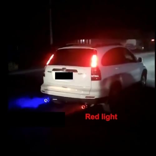Tubo de escape universal para coche con silenciador de salida única y efecto de luz LED 5