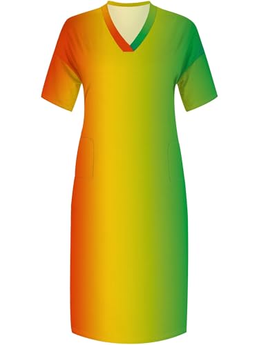 Image of SUZONANA Plus Size Maxi Dresses for Women Gradient Ombre Short Sleeve Oversized T-Shirt Casual Loose Summer Beach Resort Sundress