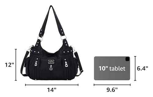 Image of Angel Kiss Large Purses and Handbags for Women Washed Faux Leather Crossbody Hobo Satchel Shoulder Handbag Tote Purse