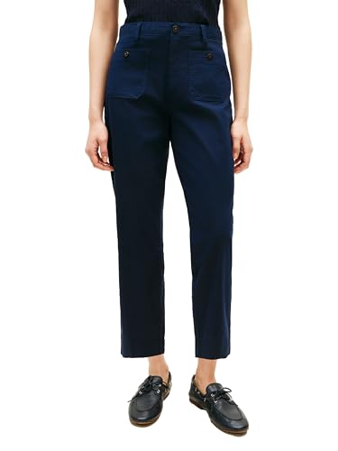 Image of Tommy Hilfiger Women's Twill Straight Chino Pants with Stretch Mid Rise Ankle Pants