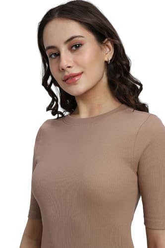 Image of Forever 21 Womens Solid Regular Fit Basic T-Shirts