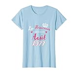 Les Princesses sont nées en Août 1977 Anniversaire Fête. Cadeau Anniversaire Humour Femme Né Août 1977. Vintage 1977 Cadeaux pour elle. Humour Cadeau mignon pour Femmes.