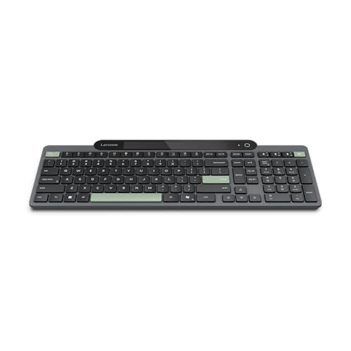 Lenovo 800 Self-Charging Bluetooth Keyboard, Uses Ambient Light for Charging, Bluetooth 5.1, Supports 3 Devices, Battery Free, Wireless, Grey - image 9