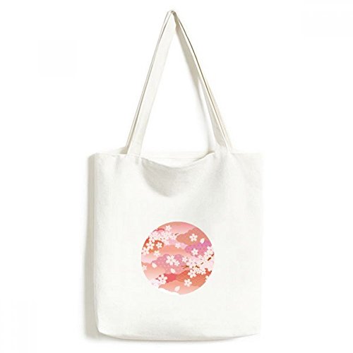 Sac fourre-tout lavable pochette cadeau artisanale fleurs de cerisier rose