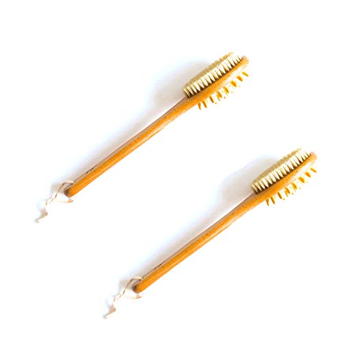 Dry Brushing Body Brush - Long Handled Exfoliating Brush, Body Brush, Dry Brush for Cellulite and Lymphatic Drainage Massager, Body Scrubber Shower Brush for Back, Skin (1 Pk)