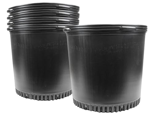 Viagrow 15 Gallon Round Nursery Trade Pots (5 Pack Black) VHPP1500-5