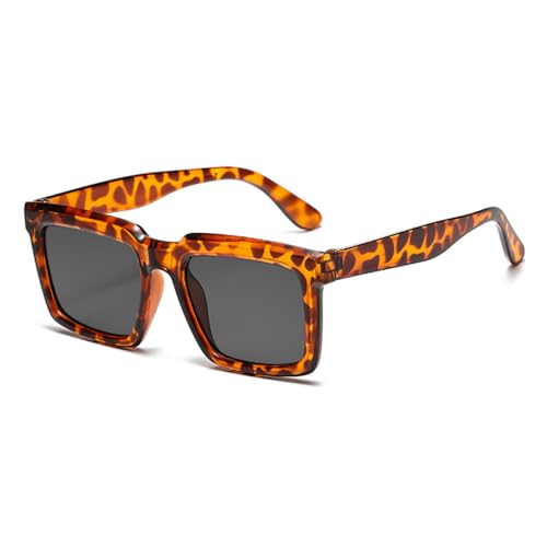 Lunettes de soleil vintage pour hommes et femmes monture rectangulaire mode
