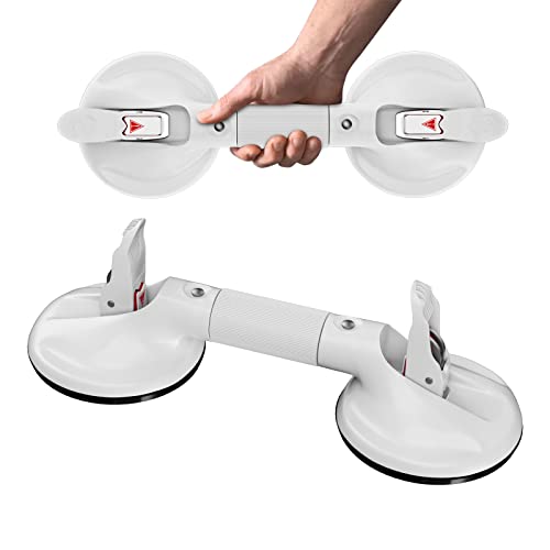 Dailylife Suction Cup Grab Bar For Bathroom, Tool Free Shower Handle, Portable Grab Handle For Bathtub, Safety Rail For Handicap Elderly Senior, Quick (Dis)Assemble, Heavy Duty (253 Lb), 15 Inch White #TOP23