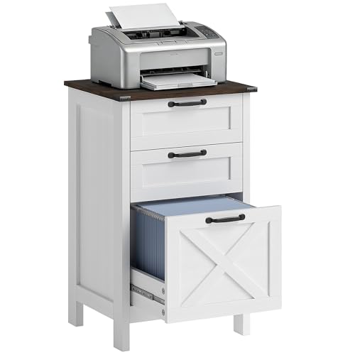 HOMCOM 3 Drawer File Cabinet with Silent Slides,...