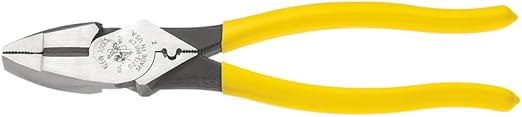 Klein Tools D213-9NE-CR Lineman's Crimping Pliers, Made in USA, Streamlined High-Leverage Design Made of Induction Hardened Steel, 9-Inch