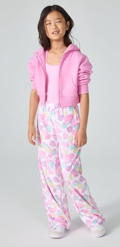 Image of iscream Big Girls Silky Soft Pretty Print Plush Fleece Pants - Pastel Dreams Collection