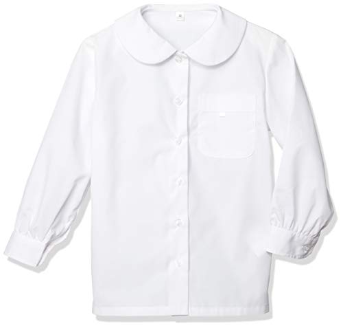 中学受験の写真は某デパートで撮影。服装は白いシャツで、カーディガン 