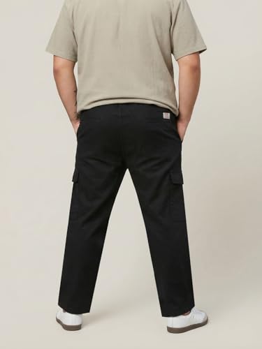 Image of Urbano Plus Men's Straight Fit Linen Cargo Pants with 6 Pockets