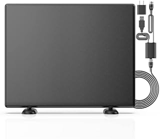 Gamital Amplified HD Digital TV Antenna - Long Range 300Miles Reception Support 4K/1080P Stand HDTV Antenna for Television with Detachable Amplifier Signal Booster and Coax Cable with AC Adapter