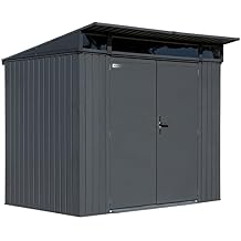 Sojag 8 x 5 Denali Outdoor Lockable Steel Storage Building with Windows, Anthracite