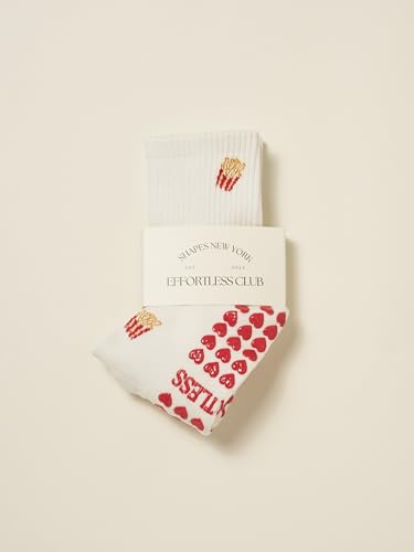 Image of Shapes Studio Half Calf Grip Socks, Cute Fruit Pilates Socks, Ruffle Socks, Non-Slip for Barre Yoga