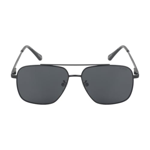 Image of Fueel Polarized Square Sunglasses for Men & Women | UV Protected Retro Half Frame Sunglasses | Lightweight Stylish Black Frame