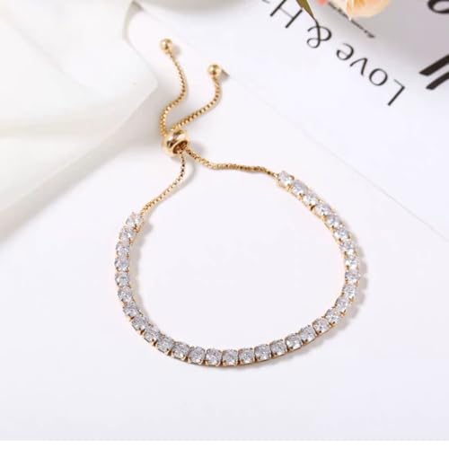 Tennis Women's Bracelet Set ，Fashion Adjustable Chain Bracelet Jewelry Gifts for Thanksgiving Christmas Birthdays and Mother's Day Gifts 3pcs4