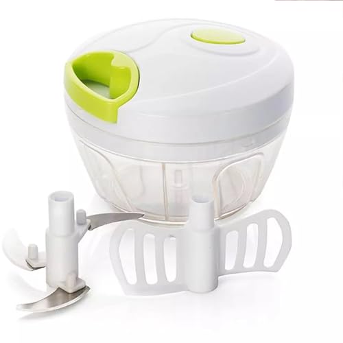Minipicadora Manual - Trituradora con Cuerda de Alimentos con 3 Cuchillas de Acero Inoxidable Para Frutas, Verduras con 380ml de Capacidad - imagen 4