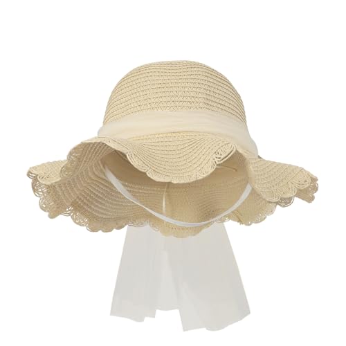Little Girl Breathable Summer Straw Hat Cute Cherry Lace Bowknot Sun Hats Kids Floppy Beach Cap Wide Brim Sun Visor3