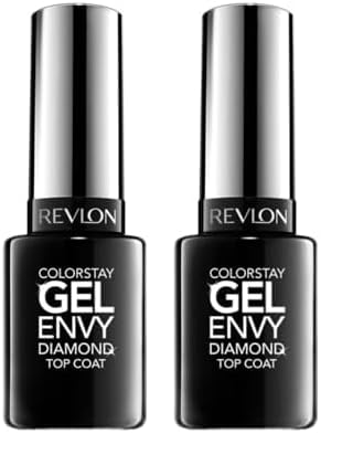 Revlon - ColorStay Gel Envy Top Coat, Esmalte de Uñas con Aceite de Almendras, Aceite de Jojoba y Manteca de Karité, para un Acabado Profesional y Duradero, 7 Días de Duración - 11,7 ml (Paquete de 2)