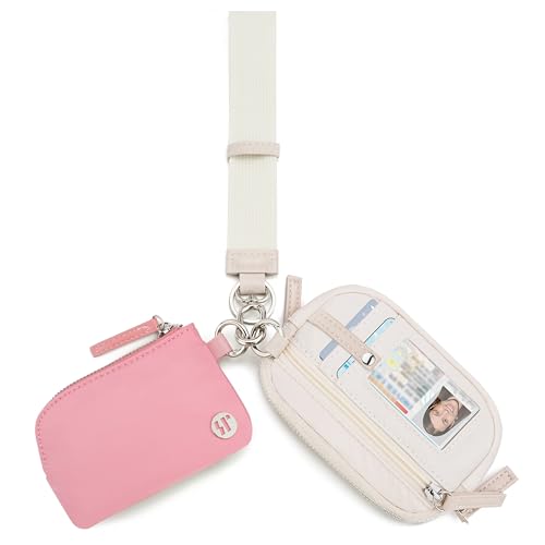 Image of Wallet Wristlet for Women, RFID Wallet Keychain with Dual Pocket | Nylon Wristlet Wallet with Coin Purse, ID Window, Card Holder and Small Wallet Design