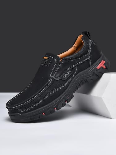 Men's Casual Leather Loafers Slip-On Moccasins Comfort Non-Slip Walking Shoes Breathable Soft Sole Office Driving Shoes2