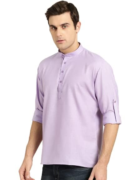 Image of SOJANYA Men's Cotton Regular Fit Short Kurta