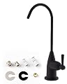 Drinking Water Faucet for Bar Kitchen Sink, Hibbent Lead-Free Water Filter Faucet Stainless Steel Reverse Osmosis Faucet RO Faucet for Under Sink Water Filtration System Matte Black Finish