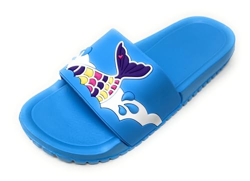 JEFFRICO Girls Comfort Sandals Kids Slip On Lightweight EVA Water Shower Pool Beach Sandals Slides
