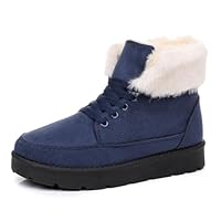 BIBOKAOKE Winter Boots Women's Winter Shoes Boots Snow Boots Outdoor Boots Hiking Boots Versatile Ankle Boots Work Boots Lace-Up Boots Snow Boots Snow Boots, Style D02 Blue, 5 UK
