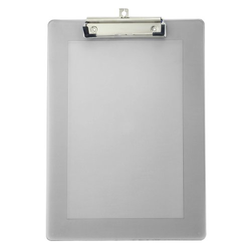 Officemate Plastic Clipboard Letter Size with Low Profile Clip, Assorted Transparent Colors (83007)