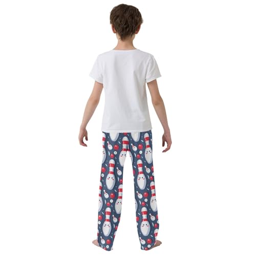 Pajama Bottoms, Bowling Pin Cute Sleeping Pant Lounge Wear Elastic Waist Long Pants Sleepwear Pjs3