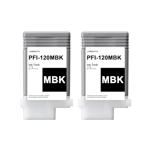 Image of PFI-120 130ml Ink Tank (2 Pack, Matte Black) Lometic Compatible PFI-120MBK Ink Replacement for Canon TM-205 TM-300 TM-305 Printer