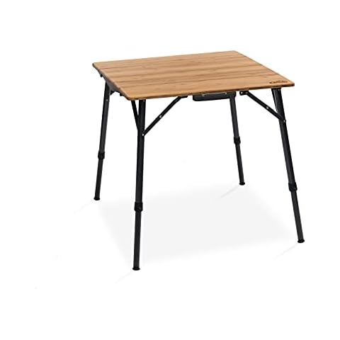 Mesa plegable para campamento qeedo Quick Kimmy S con tablero de bambú Cover