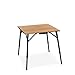 qeedo Quick Kimmy S, Campingtisch mit Bambus Tischplatte, 70 x 70 cm, Höhenverstellbar