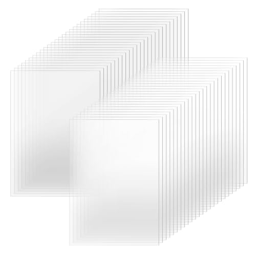 Image of TKOnline 50 PCS Plexiglass Sheets, 5 inch x 7 inch x 0.01 Clear PET Sheet Panels, Clear Acrylic Plastic Sheet for Picture Frame, Invitations, Poster Frames Plastic Board