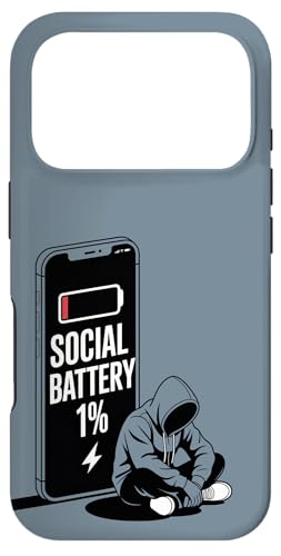 Social Battery 1% ? Funny Introvert Personality Humor �X�}�z�P�[�X iPhone 17 Pro �p