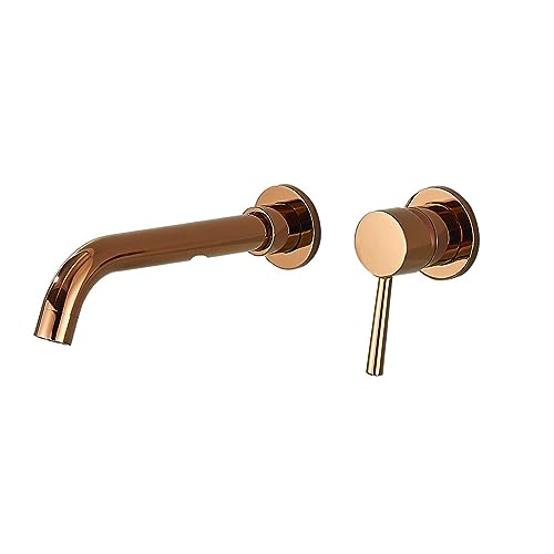 Mitigeur lavabo eau chaude froide robinet de salle de bain noir encastrable avec bec mural
