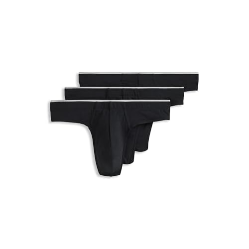 Jockey Men's Underwear True Style Thong - 3 Pack, Black Night, M