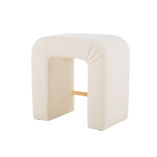 Christopher Knight Home 24" Boucle Counter Height Bar Stools Set of 2, Upholstered Armless Chairs, Backless Dining Stools, U-Shape Stool Dining Chairs for Kitchen Island, Small Dining Areas, Beige - Image 6