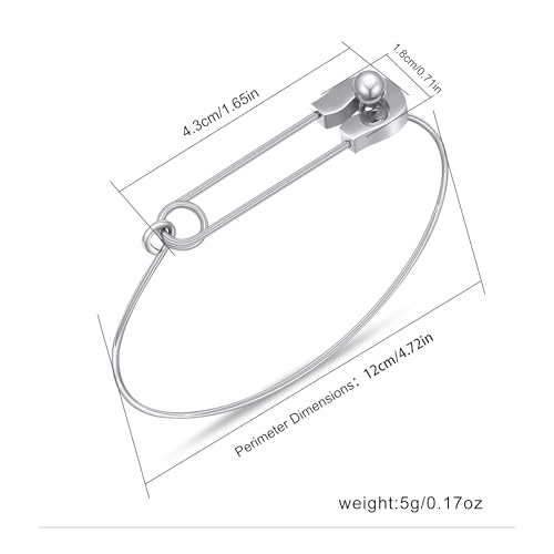 Fashion Safety Pin Hook Bangle Bracelet, AILUOR Vintage Punk Classic Simple Love Bracelet Jewelry Unisex4